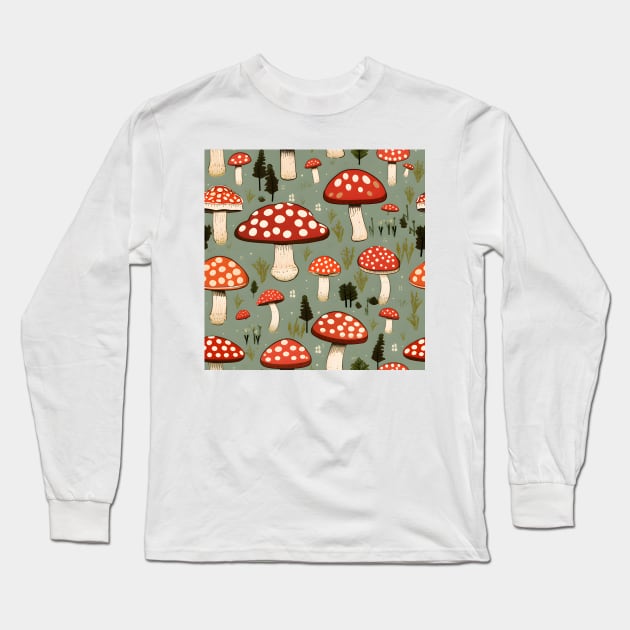 Agaric Psychedelic Mushrooms Long Sleeve T-Shirt by VelvetEasel